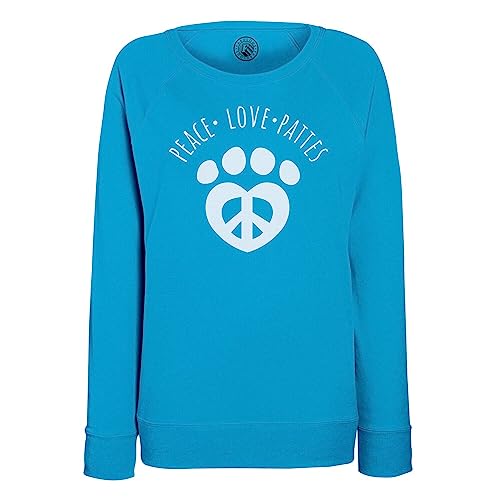Sweatshirt Femme Peace Love Pattes Chat Chien en coton confortable
