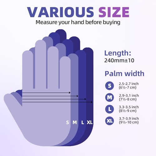 Jointown Basic Nitrile Exam Gloves, Medical Violet Gloves Disposable Latex Free Powder-Free For Exam, Food Prep Cleaning, Large Case Of 1000, L, NGPF1036 by Jointown - Used condition - Image 4