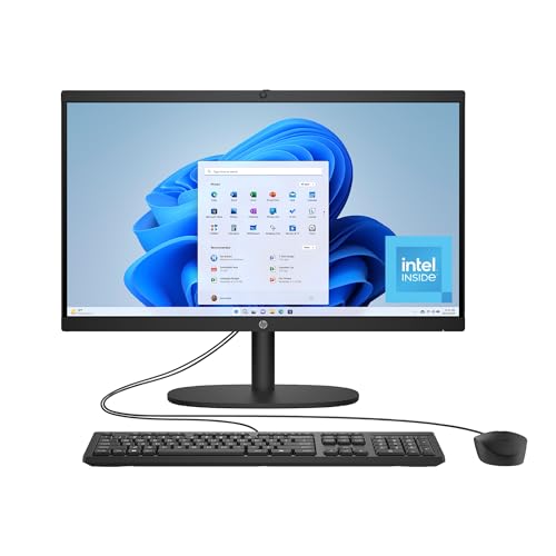 HP 21.45 inch All-in-One Desktop PC, FHD Display, Intel Processor N100, 8 GB RAM, 256 GB SSD, Intel UHD Graphics, Windows 11 Home, Jet Black, 22-dg0220 (2025) by HP - Used condition - US$356.24