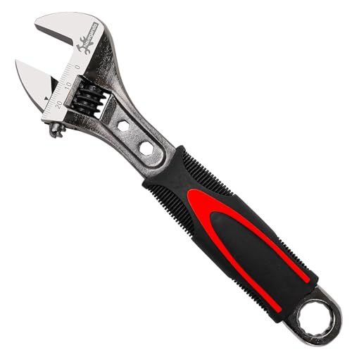 Navegando Adjustable Spanner 8 Inch（200mm）,Compact Adjustable Wrench for Tight Spaces, High Carbon Steel with Non-Slip Grip, Fits 6-24mm Nuts/Bolts