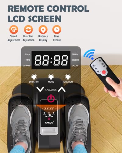 Image of Yagud Under Desk Machine, Electric Elliptical Leg Exerciser for Senior, 13 Adjustable Speeds Quiet and Portable Seated Pedal Exerciser for Training with Remote Control
