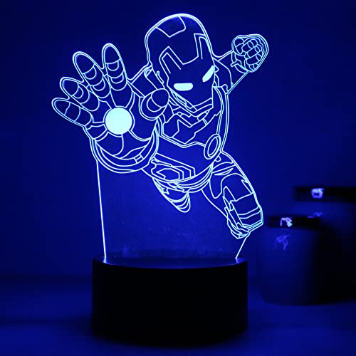 Luminária LED 3D decorativa (Homem de ferro)
