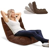 RELAX4LIFE Fauteuil Bas Multiposition Réglable en 14 Angles, Chauffeuse Convertible Fauteuil Paresseux 1 Place