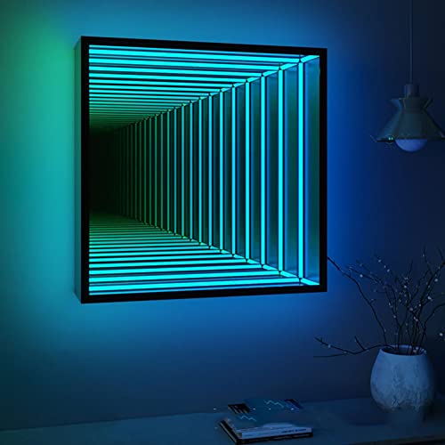 Infinity lustrzana lampa tunelowa, jednostronna lampka nocna LED 3D, sensoryczna lampa nieskończoności do domu, na biurko, do salonu, dekoracja na imprezę