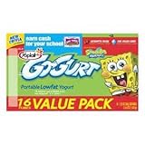 YOPLAIT YOGURT GO-GURT FOR KIDS 16 TUBES VALUE PACK STRAWBERRY SPLASH & COOL COTTON CANDY PACK OF 2