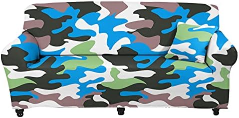 PHAYON Easy to Install Sofa Slipcover Furniture Protector Cover for 1-4 Seater, Camouflage Stretch Non Slip Sofa Couch Protector Washable, Medium