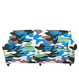 PHAYON Easy to Install Sofa Slipcover Furniture Protector Cover for 1-4 Seater, Camouflage Stretch N