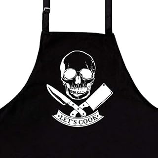Nomsum BBQ Funny Aprons for Men | Skull Cook | Mother Gift |