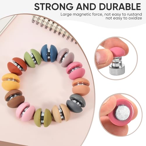 24-teilige Kühlschrankmagnete - 12 Farben Niedlich Mini Magnete Bunt Rund Magnete für Magnettafel & Whiteboard Pinnwand Kühlschrank