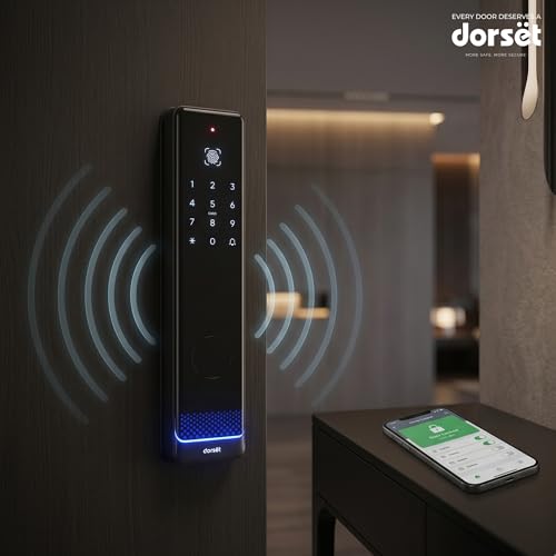 Image of Dorset DG 402 Push Digital Door Lock with Palm Vein Access, 6 Access Modes, WiFi-Enabled, Mild Steel Body, 2-Year Warranty | Advanced Smart Home Security | Graphite Matt Finish
