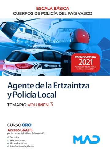 Portada de Agentes de la Ertzaintza y Policia Local. Temario Volumen 3