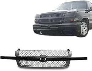 Perfit Liner Front Grille Grill With Black Shell and Insert Center Bar Compatible With 2003-2007 Chevy Silverado 1500 2500 3500 HD Classic GM1200557 19168630