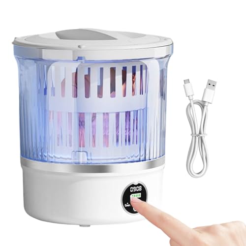 Lave-linge compact portable 3L en PP avec alimentation USB et affichage numérique pour dortoir