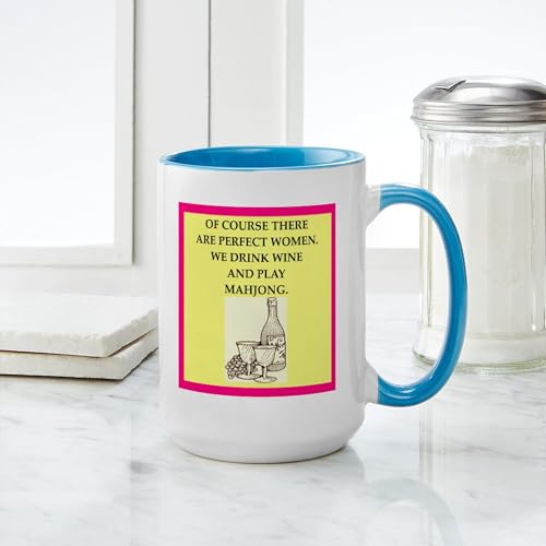 Taza de cerámica de 15 oz con diseño Mahjong miniatura 4
