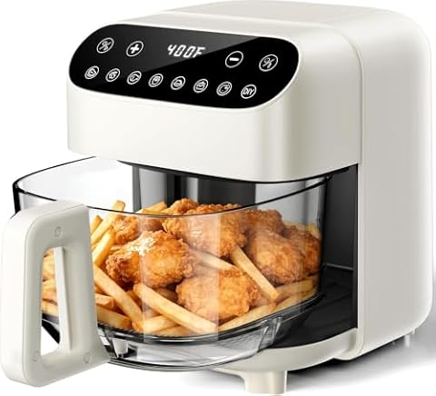 Kismile 5QT Glass Air Fryer, Non Toxic AirFryer with Digital Touch Control — $89.99 (18% off)