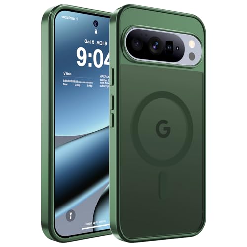 WRJ �}�O�l�b�g�}�b�g�P�[�X Google Pixel 10/10 Pro 6.3�C���`�p [Magsafe�Ή�] [�~���^���[�O���[�h�̗����ی�] �X���������� �w��h�~ �ϏՌ��ی�P�[�X - �O���[��