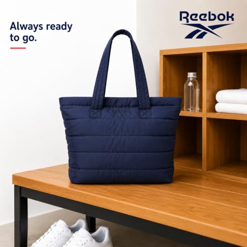 Image of Reebok Womens Tote Bag - Lightweight Carry On Puffer Quilted Tote Bag for Travel Work Travel and Daily Essentials