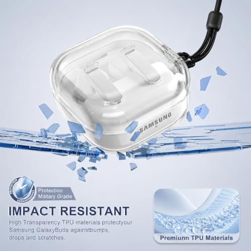 Image of Mizi Clear Case for Samsung Galaxy Buds4 (2026) & Galaxy Buds4 Pro (2026) [Anti-Yellowing] Soft TPU Protective Cover, Support Wired /Wireless Charging - Clear