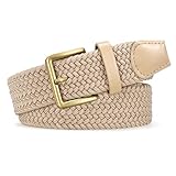 Jasgood Braided Belt Women Stretch Woven Belts For Golf Elastic Casual 1 3/8' Jeans Shorts Pants