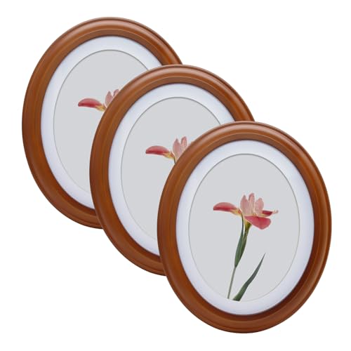 Set di 3 cornici portafoto ovali vintage, 12,7 x 17,8 cm e 20,3 x 25,4 cm, cornici decorative in legno in bianco, nero e caffè, perfette per foto e ricordi (caffè, 20 x 25 cm)