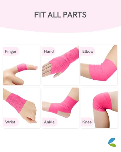 Image of FriCARE Self Adhesive Bandage Wrap, Medical Tape in First Aid Kit, Pink