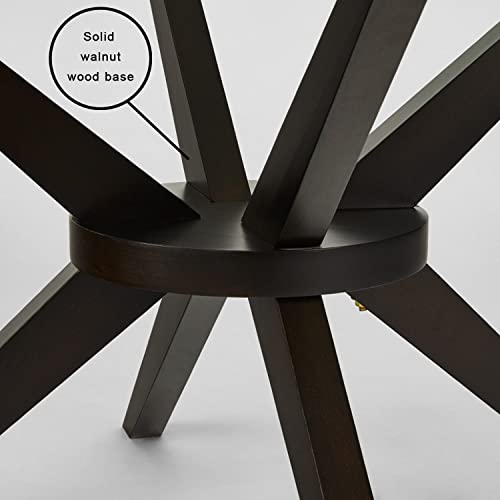 Uptown Club Modern Round Dining Table With Tempered Glass Top, Seats 4 In Style & Comfort, Elegant Kitchen Furniture For Contemporary Home, 47", Espresso #TOP5