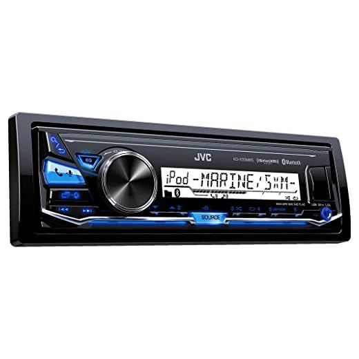 JVC KD-X33MBS Single DIN Marine Grade Bluetooth In-Dash Mechless Car Stereo