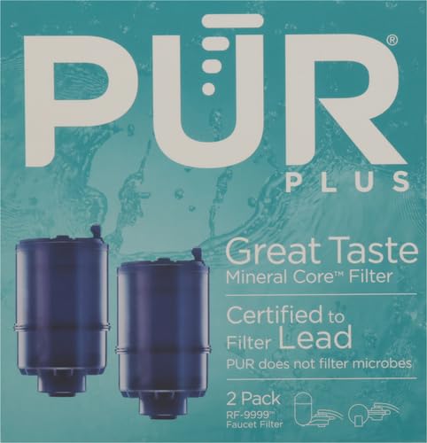 Image of PUR PLUS Faucet Mount Replacement Water Filter, Genuine PUR Filter, 3-in-1 Powerful, Natural Mineral Filtration, Lead Removal, 6-Month Value, Blue (RF99992), 2 Count (Pack of 3)
