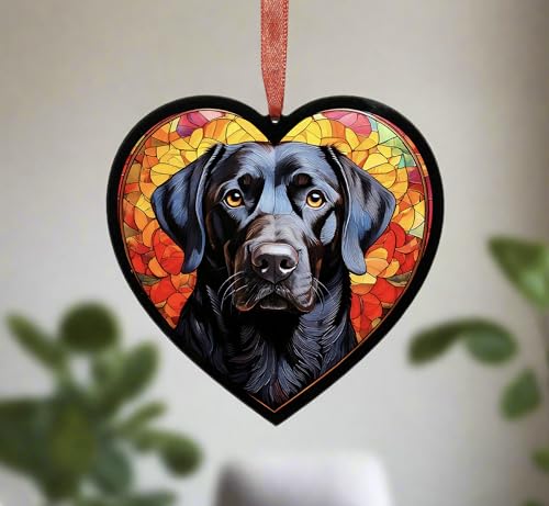 Black Labrador Heart Suncatcher - Memorial or Gift for Dog Lovers - 19cm — photo 4