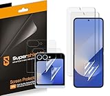 Supershieldz (2 Pack) Designed for Samsung Galaxy Z Flip 6 / Z Flip 7 FE (2 Main Screen and 2 Front Screen) Screen Protector, High Definition Clear Shield (TPU)