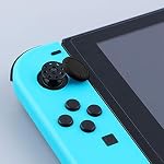 Ferkurn Bouchons de remplacement pour Swtich & Commutateur Lite Commutateur OLED Réparer le poteau,Switch Analog Jeu de boutons Joy Con Le poteau Grips Capuchon de peau pour le remplacement avec des bouchons de poteau 8 PCS noir