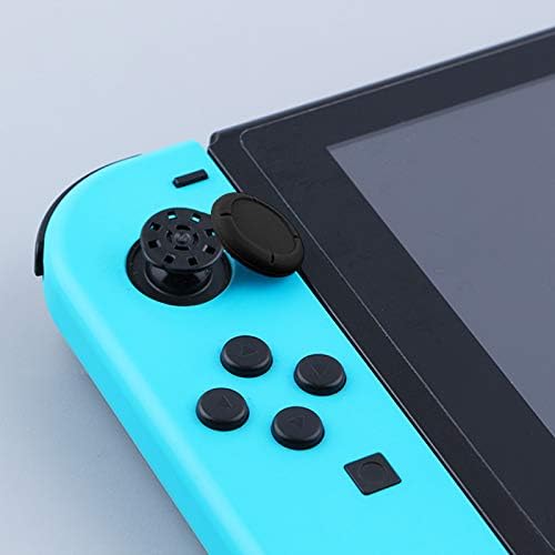 Ferkurn Replacement Caps for Swtich & Switch Lite Switch OLED Thumbstick Repair,Switch Analog Thumb Joy Con Joystick Thumbstick Grips Skin Cap for Replacment with Thumstick Caps, 8 PCS Black - 4