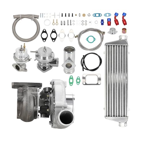 Intercooler coche T3 T4 T04E Turbocompresor turbo universal + Wastegate + Intercooler + BOV + Kit de línea de aceite Radiador intercooler