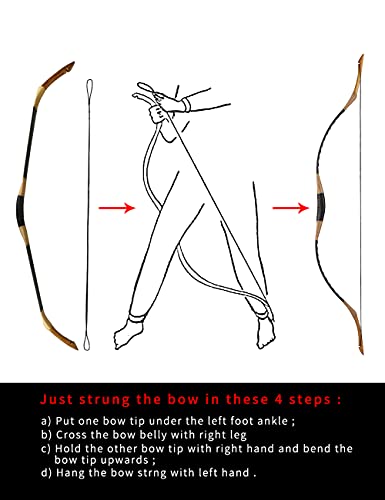 Longbowmaker Traditioneller Ungarischer Stil Bogenschießen Handgefertigt 45 lbs Recurve Bogen Langbogen