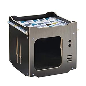 Casetta per Gatti in Legno SLifeeling: Impilabile, Pieghevole e Combinabile con Amaca
