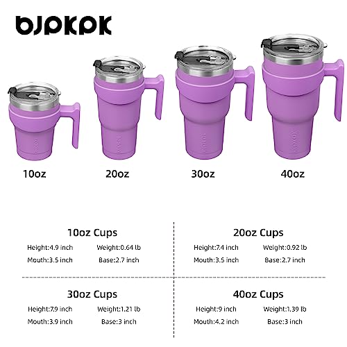 Image of BJPKPK 30 oz Tumbler with Handle & Straw, Insulated Stainless Steel Mug