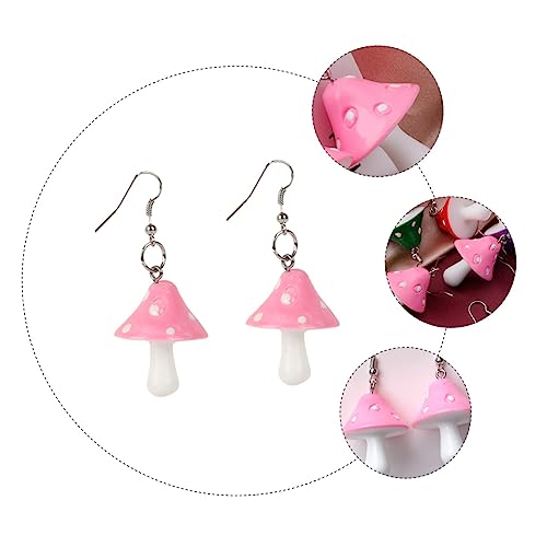 Boucles d'oreilles champignons femmes pendants design unique chic