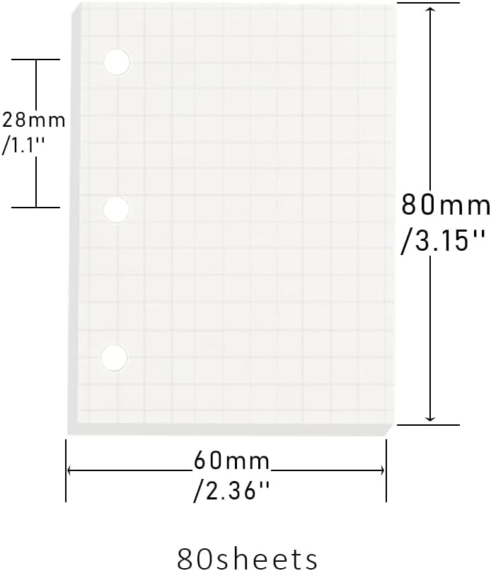 3 Pack Mini Binder Filler Paper Planner Refills 3 Holes Punched Refill Papers Beige Color Loose Leaf Paper for Mini 3 Ring Refillable Notebook Binders, 80 Sheets per Pack, Total 240 Sheets image 2