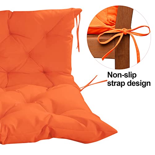 Tuccor Porch Swing Cushions With Backrest, Overstuffed Waterproof Bench Cushion Garden Patio 2-3 Seater Replacement Cushions, Outdoor Indoor Gliders Furniture Cushion(59.06*39.37 Inch, Orange) #TOP4