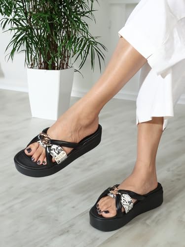 Image of ELLE Women Textured Platform heel sandal with Chain Detail
