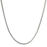 Waitsoul Sterling Silver Square Foxtail Box Chain with Lobster Clasp - 3mm Silver Franco Chain for Men & Women - 18 Inch