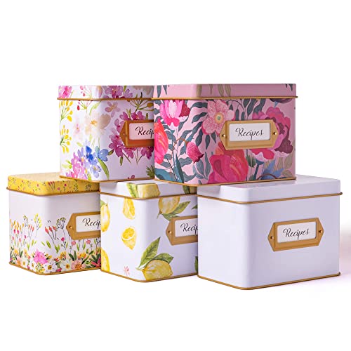 Heart & Berry Lemon Recipe Box With 24 4X6 Recipe Cards And 12 Dividers -Recipe Tin For 4 X 6 Inches Recipe Cards #TOP5