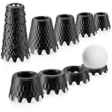 HappyAlley 8 Pack ‌Simulator Golf Tees, TPU Unbreakable Material, Height from 1/4' to 2', Suitable for Indoor, Outdoor, Winter, Golf Mats, Turf and Driving Range(Black)