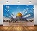 CORFOTO 7x5ft Fabric Jerusalem Mosque Backdrop Dome of The Rock on The Temple Mount Israel Background for Photography Islamic Muslim Pray Decorations Photoshoot Booth Studio Props