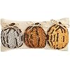 Mud Pie Fall Mini Hooked Pillow – Pumpkin Trio Design, 6x12 Inches, Canvas With Wool Appliqué - View #2