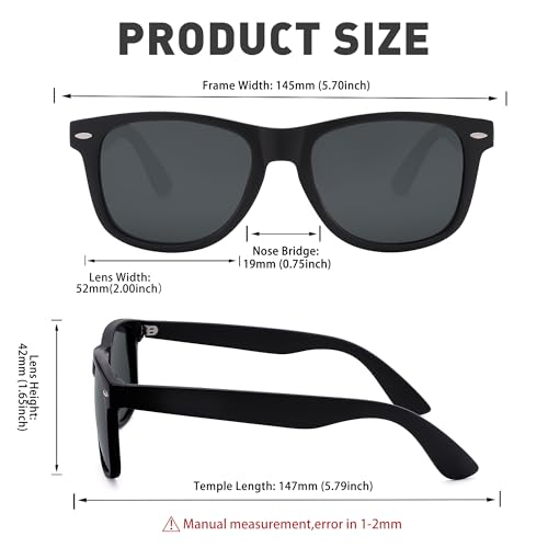 Sunglasses Men, Square Polarized Sunglasses for Mens & Womens, Trendy Retro Sun Glasses Driving Fishing UV Protection3