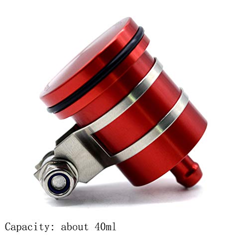 Yimoto Motorcycle Brake Fluid Reservoir Cnc Aluminum Front Or Rear Oil Cup For Yzf R1 R3 R6 R25 R15 R125 600R For Ducati Monster 821 Stripe Dark 1200 S Stripe 1100S 1100 Evo (Red) #TOP1