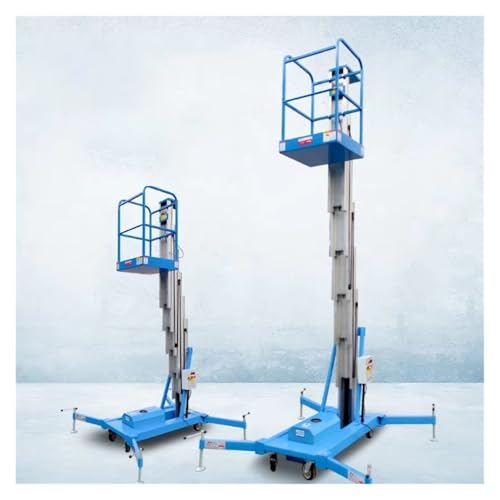 Plataforma elevadora eléctrica de elevación personal, andamio de un solo mástil de aleación de aluminio, capacidad de 0,5 toneladas, ideal para construcción y mantenimiento, opciones de altura de 6 m