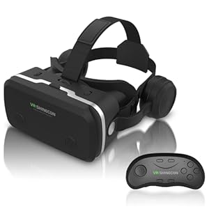 VR Headset for iPhone & Android Phone, HD 3D Virtual Reality Headset with Remote Controller, Kids & Adults Adjustable VR Glasses for Movies, Games, Phone Compatible 4.7-7 inch