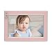 MIMOSA MOMENTS Silver Plated Metal Baby Picture Frame with Pink Enamel and a Heart Charm (4x6, Silver & Pink)